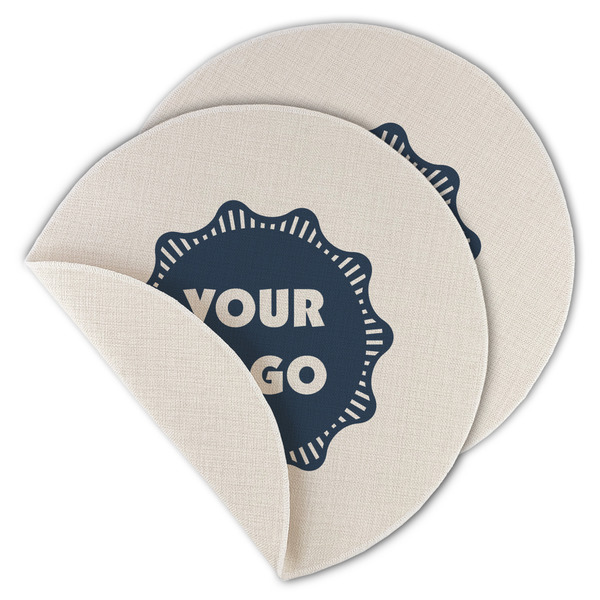 Custom Logo Round Linen Placemat - Single-Sided - Set of 4