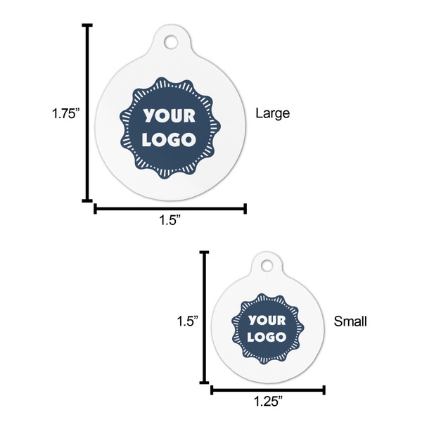 Logo Round Pet ID Tag - Comparison Scale
