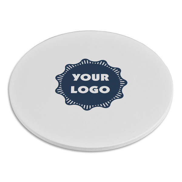 Logo Round Stone Trivet - Angle View