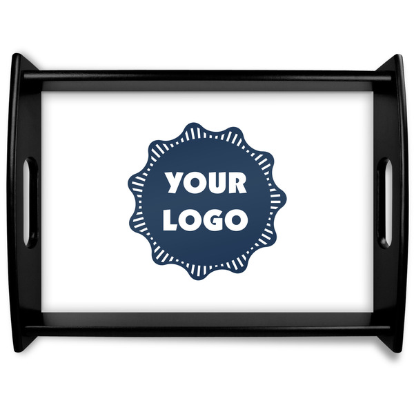 Custom Logo Black Wooden Tray - Large