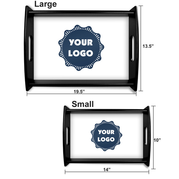 Logo Serving Tray Black Sizes