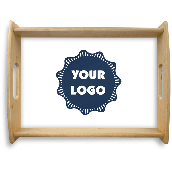 Custom Logo Natural Wooden Tray - Large