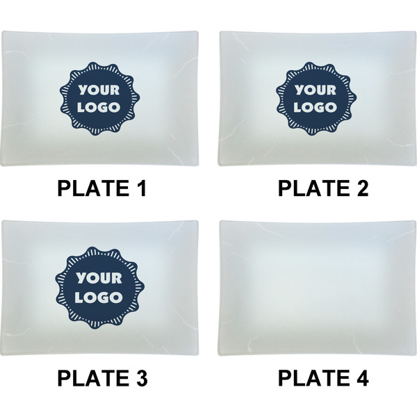 Logo Set of Rectangular Appetizer / Dessert Plates (Approval)