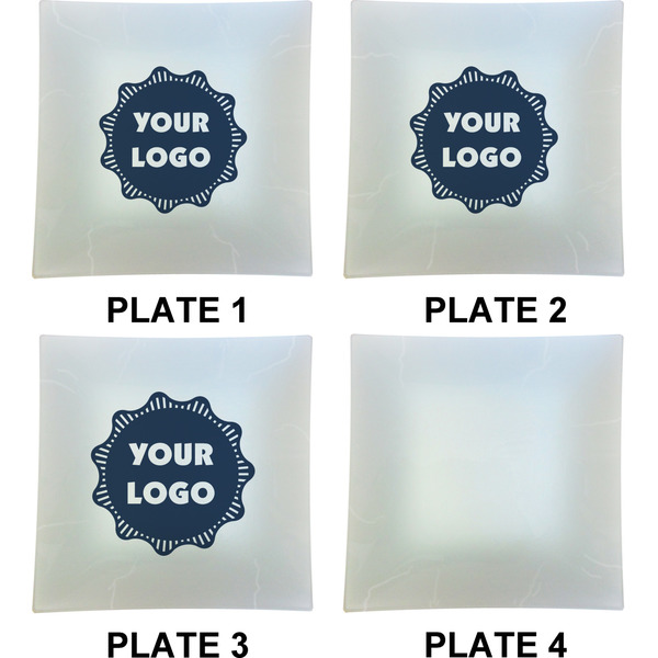 Logo Set of Square Dinner Plates (Approval)