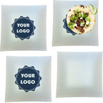 Logo Glass Square Lunch / Dinner Plate 9.5" - Set of 4