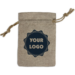 Logo Burlap Gift Bag - Small - Single-Sided
