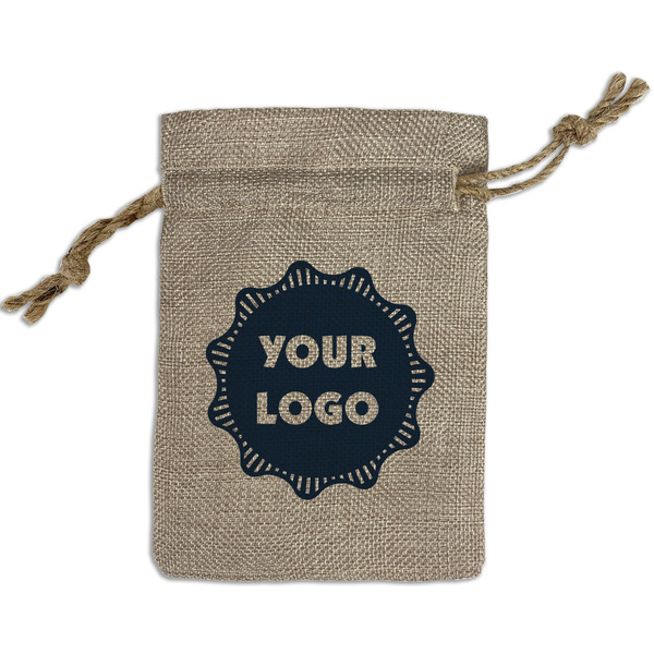 Custom Logo Burlap Gift Bag - Small - Single-Sided