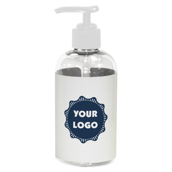 Logo Plastic Soap / Lotion Dispenser - 8 oz - Small - White