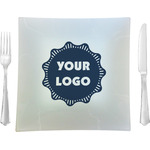 Logo Glass Square Lunch / Dinner Plate 9.5" - Single
