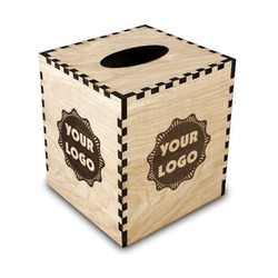 Logo Wood Tissue Box Cover
