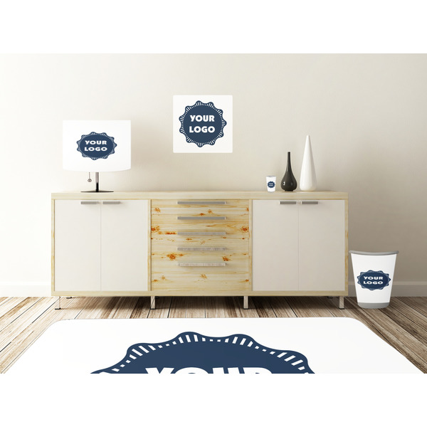 Logo Square Wall Decal Wooden Desk