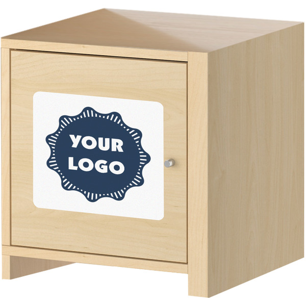 Logo Square Wall Decal on Wooden Cabinet