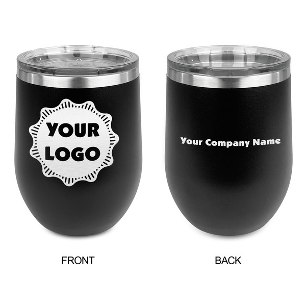 Logo Stainless Wine Tumblers - Black - Double Sided - Approval