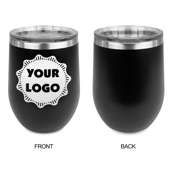 Logo Stainless Wine Tumblers - Black - Single Sided - Approval