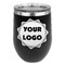 Logo Stainless Wine Tumblers - Black - Single Sided - Front