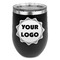 Logo Stemless Stainless Steel Wine Tumbler - Black - Single-Sided
