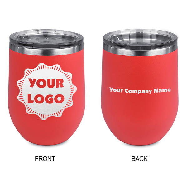 Logo Stainless Wine Tumblers - Coral - Double Sided - Approval
