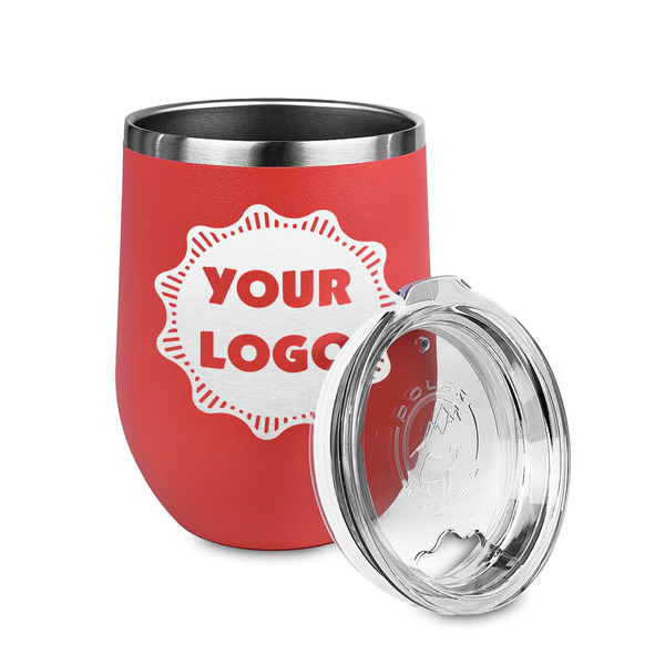 Logo Stainless Wine Tumblers - Coral - Single Sided - Alt View