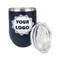 Logo Stainless Wine Tumblers - Navy - Single Sided - Alt View