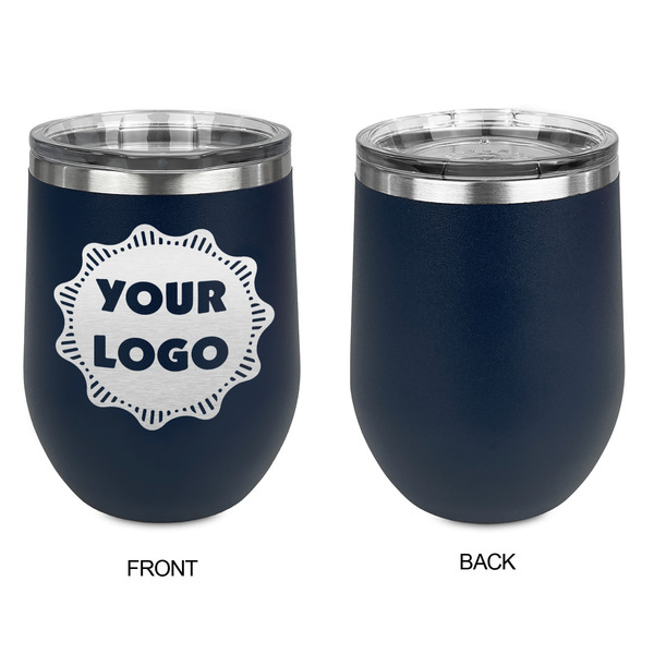 Logo Stainless Wine Tumblers - Navy - Single Sided - Approval