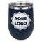 Logo Stainless Wine Tumblers - Navy - Single Sided - Front