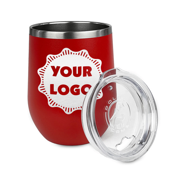 Logo Stainless Wine Tumblers - Red - Single Sided - Alt View