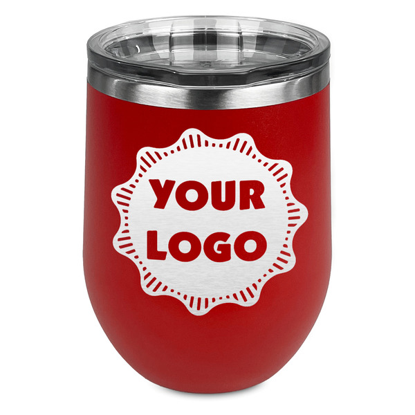 Custom Logo Stemless Stainless Steel Wine Tumbler - Red - Single-Sided