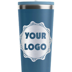 Logo RTIC Everyday Tumbler with Straw - 28oz - Steel Blue - Double-Sided