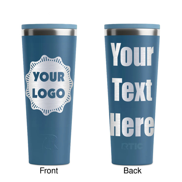 Logo Steel Blue RTIC Everyday Tumbler - 28 oz. - Front and Back