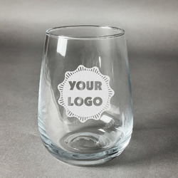 Logo Stemless Wine Glass - Laser Engraved