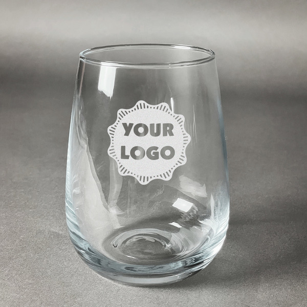 Custom Logo Stemless Wine Glass - Laser Engraved- Single