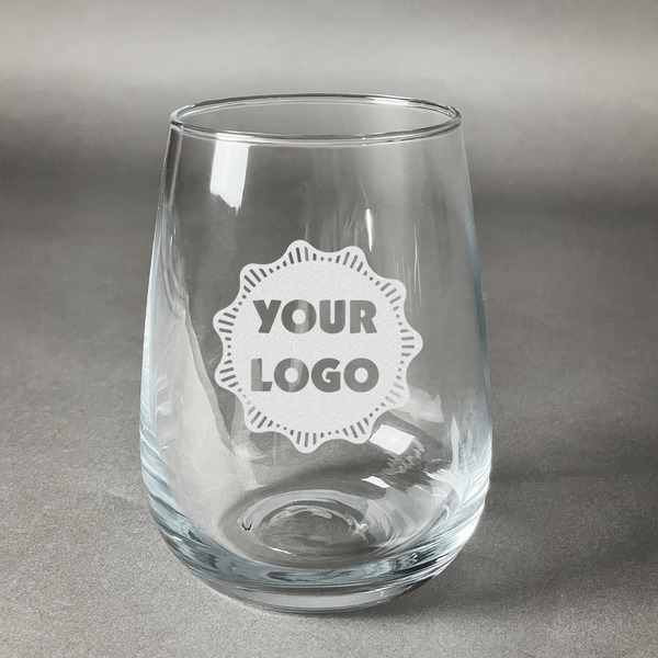 Custom Logo Stemless Wine Glass - Laser Engraved