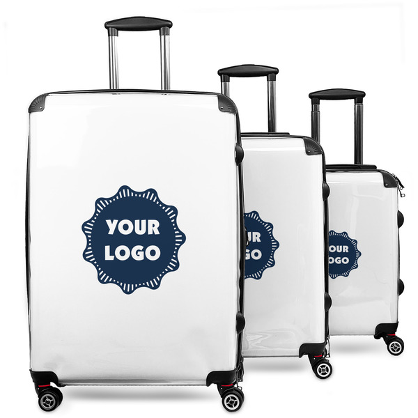 Custom Logo 3-Piece Luggage Set - 20" Carry On - 24" Medium Checked - 28" Large Checked