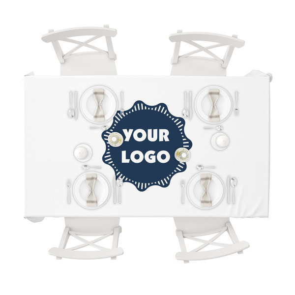 Logo Tablecloths (58"x102") - TOP VIEW (with plates)