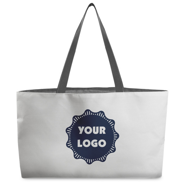 Custom Logo Beach Totes Bag - w/ Black Handles