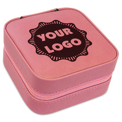Logo Travel Jewelry Boxes - Pink Leather