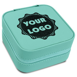 Logo Travel Jewelry Box - Teal Leather