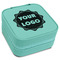Logo Travel Jewelry Boxes - Leatherette - Teal - Angled View