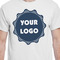 Logo White Crew T-Shirt on Model - CloseUp