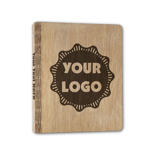 Custom Logo Wood 3-Ring Binder - 1" Half-Letter Size