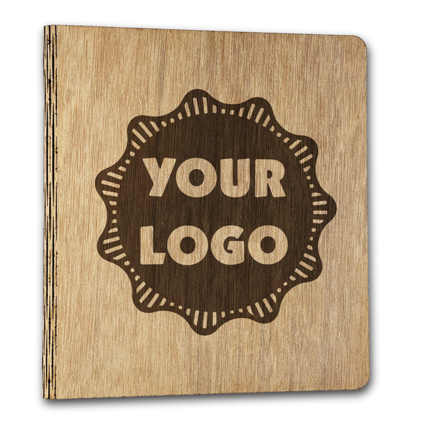 Logo Wood 3-Ring Binders - 1" Letter - Front