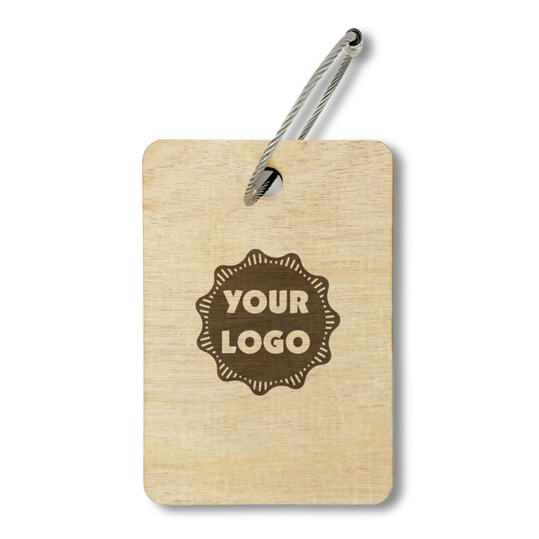 Custom Logo Wood Luggage Tag - Rectangle