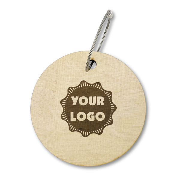 Custom Logo Wood Luggage Tag - Round
