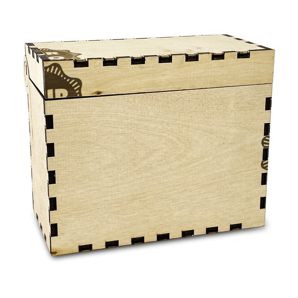 Custom Logo Wood Recipe Box - Laser Engraved