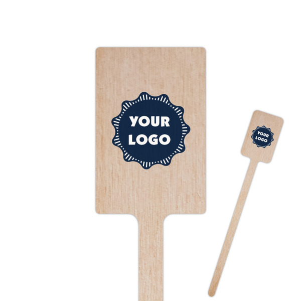 Custom Logo 6.25" Rectangle Wooden Stir Sticks - Double-Sided