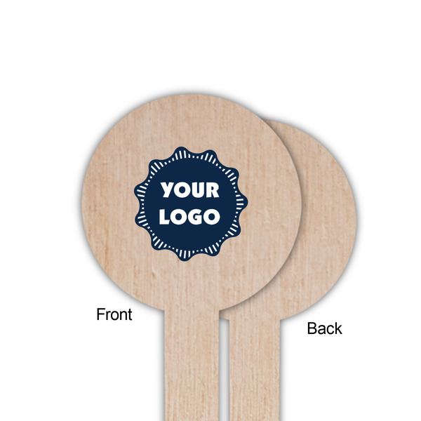 Logo Wooden 6" Food Pick - Round - Single Sided - Front & Back