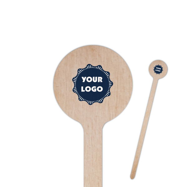 Custom Logo 6" Round Wooden Stir Sticks - Double-Sided