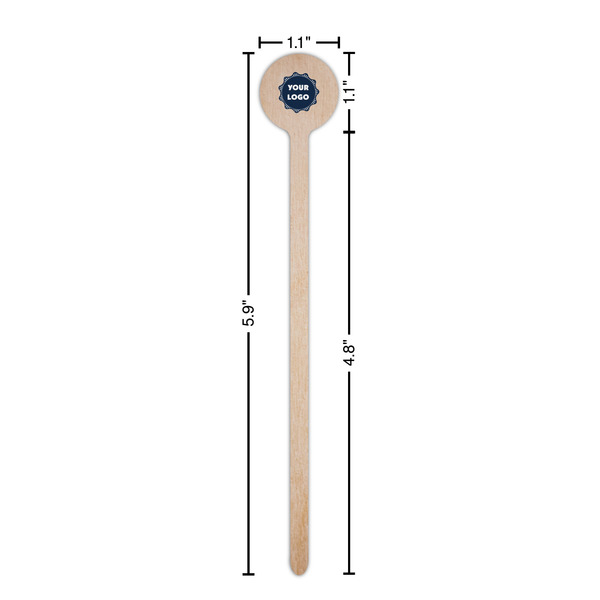 Logo Wooden 6" Stir Stick - Round - Dimensions
