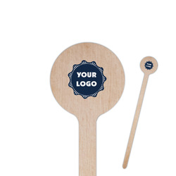 Logo 7.5" Round Wooden Stir Sticks - Single-Sided