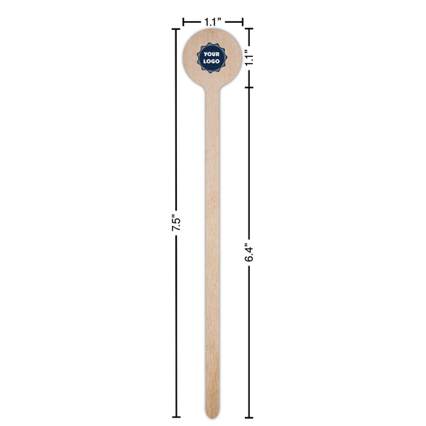 Logo Wooden 7.5" Stir Stick - Round - Dimensions